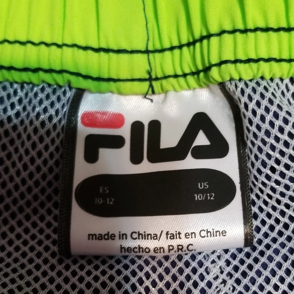 Fila Boys/Kids Blue Beach Shorts sz 10/12 NWT